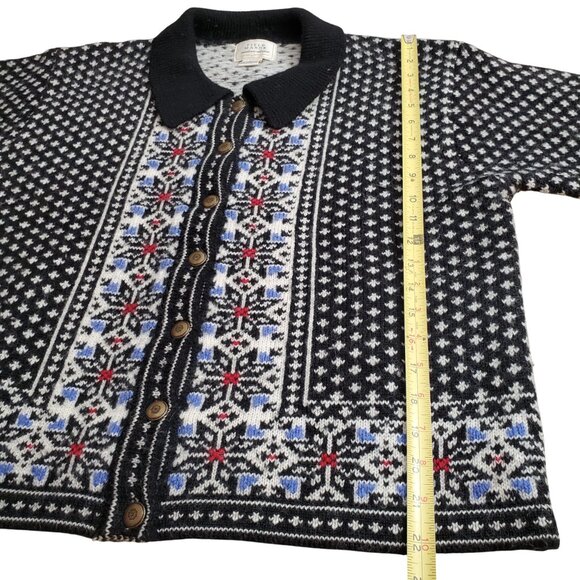 Field Manor 100% Wool Button Up Cardigan Sweater Women's Size Large - Picture 9 of 11